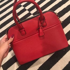 Red leather purse